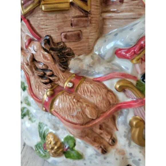 Fitz Floyd North Pole Castle reindeer slay centerpiece vase - Picture 6 of 11